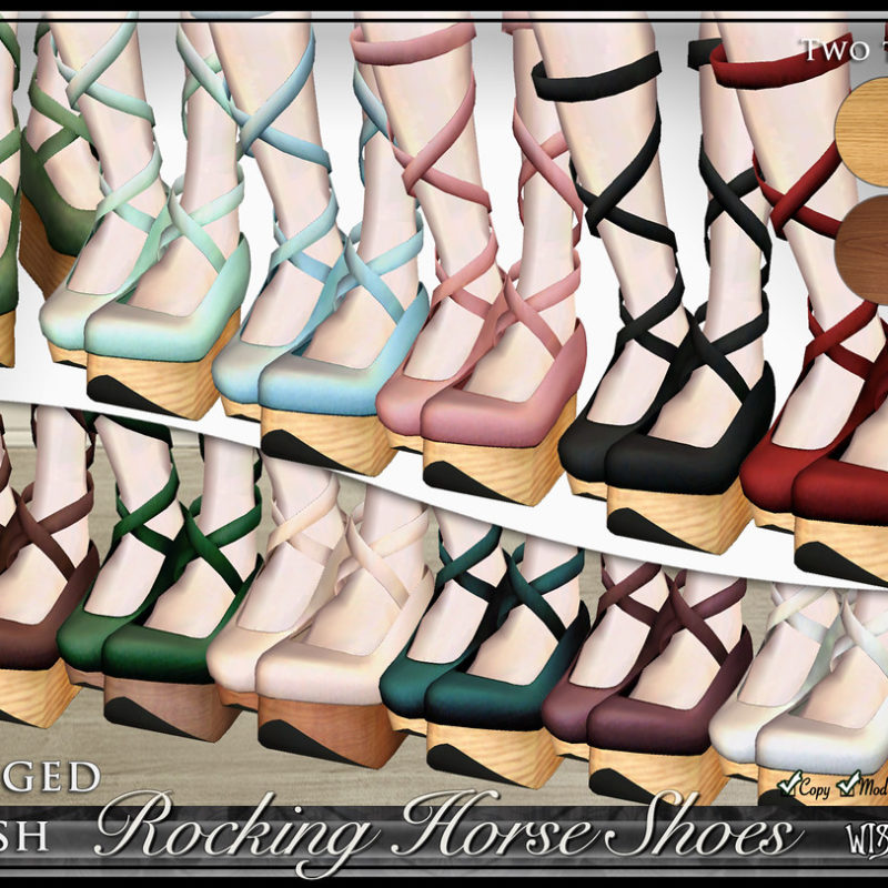 Rocking Horse Shoes: Mesh EGL Clogs for Second Life