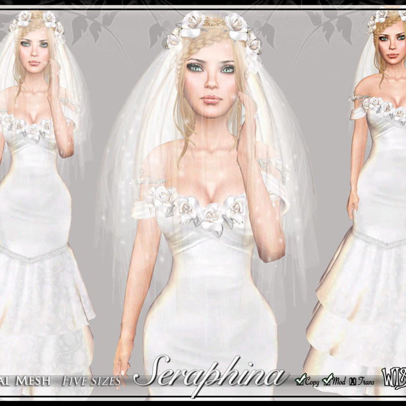 Seraphina: Second Life Wedding Dress with Veil